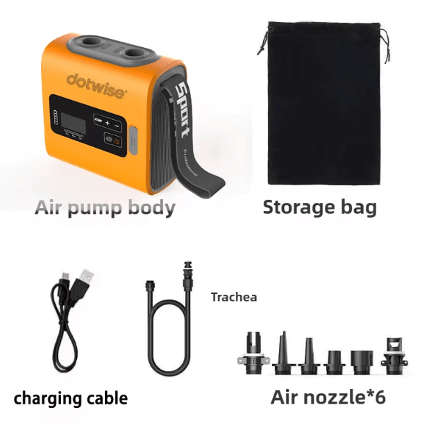 DOTWISE Portable Electric Air Pump 22PSI High Flow Camping Air Mattress Pump Wireless Outdoor Inflator for Kayak Paddle