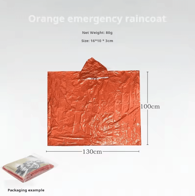 Emergency Thermal Rain Poncho Waterproof Survival Poncho Blanket for Camping Hiking Outdoor Survival Gear