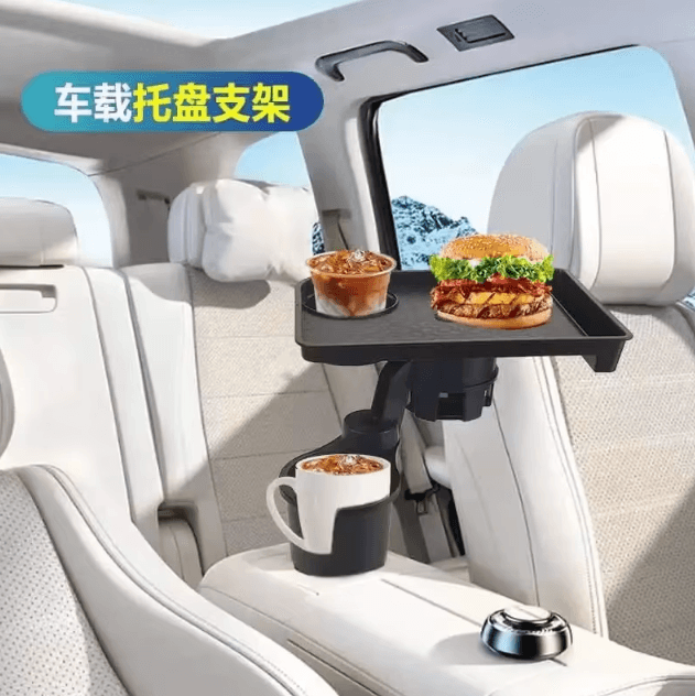 Multifunctional Car Cup Holder Tray Adjustable Vehicle Cup Holder Extension Tray Interior Organizer Dining Tray for Car