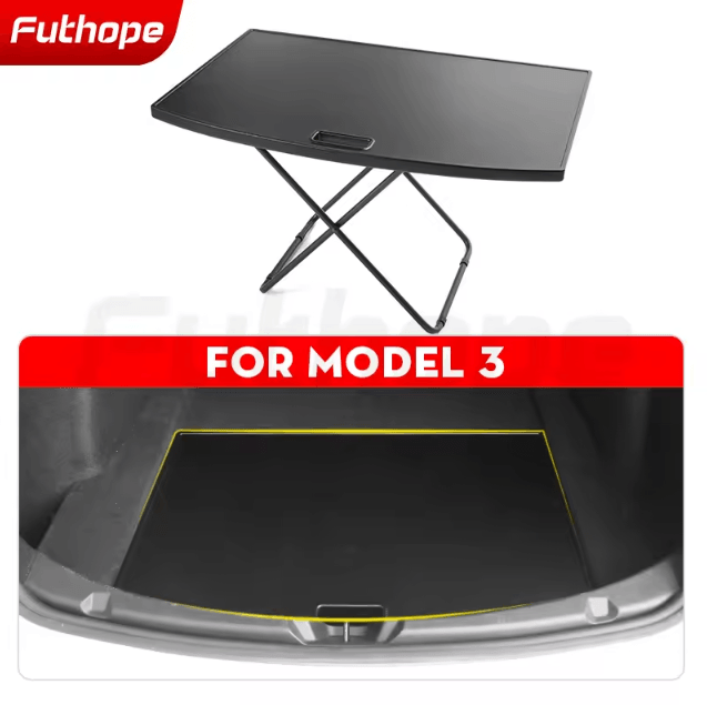 Futhope Tesla Model Y Trunk Picnic Table Portable Tesla Trunk Folding Desk for Camping Travel Work Rest 2018-2024