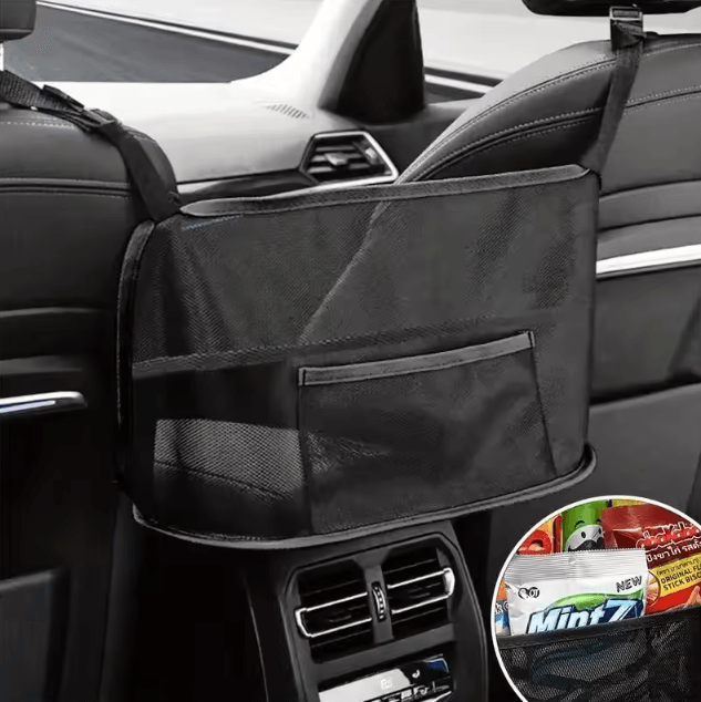 Spacious Car Seat Mesh Storage Bag Backseat Pet Barrier Organizer Net for Dogs Handbags and Travel Essentials