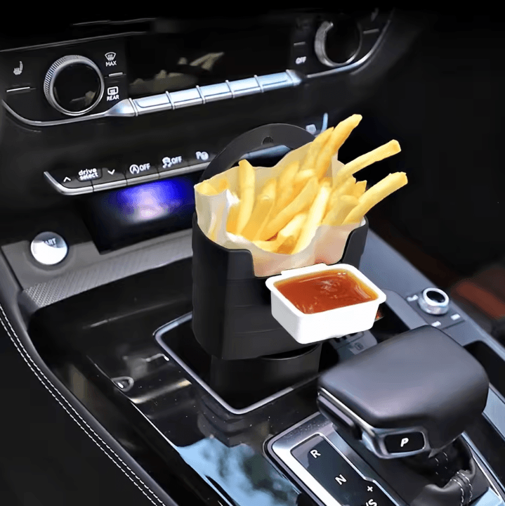 Multifunction Car French Fry Holder Cup Snack Car Cup Holder Food Tray with Ketchup Dip Rack for Vehicle Interior
