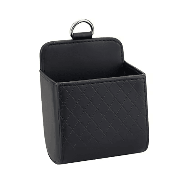 Car Air Vent Hanging Storage Organizer with Phone Holder – PU Leather Interior Storage Pocket
