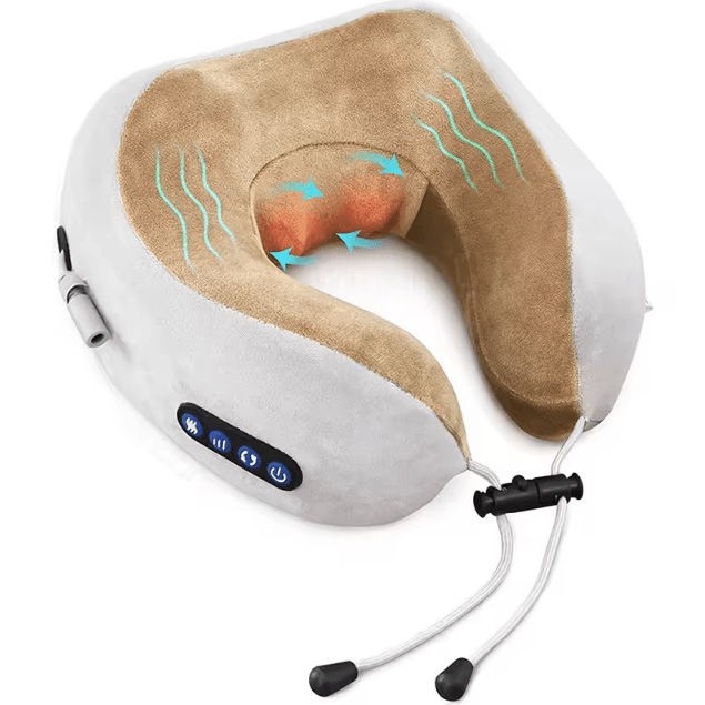 Electric Neck Massager with Heat Vibration Shiatsu Kneading U Shaped Pillow for Neck and Shoulder Relief