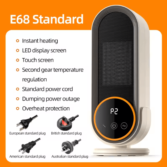 1200W Portable Desktop Fan Heater – Fast Heating Compact Electric Room Heater for Home & Office
