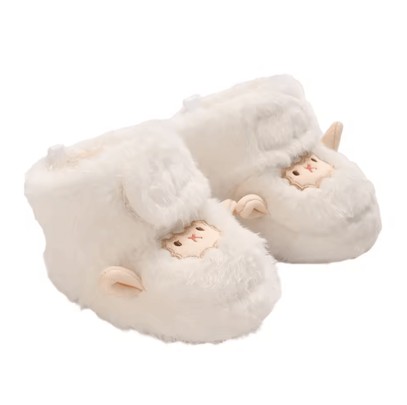 SnowBuddy Baby Animal Print Snow Boots - Cozy Infant First Walker Boots with Soft Non-Slip Sole
