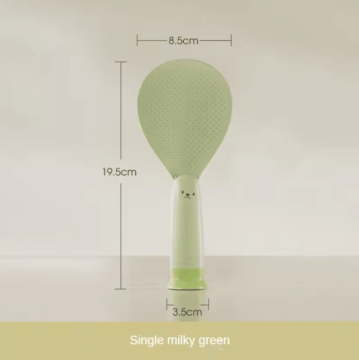 Heat-Resistant Standing Rice Spoon - Non-Stick Rice Paddle with Suction Cup Base