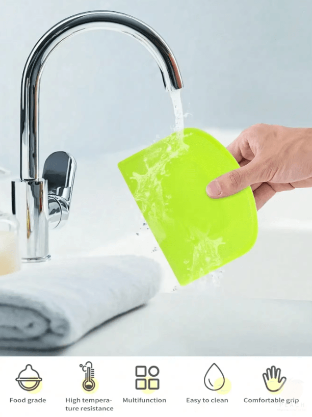 Flexible Plastic Dough Scraper Set – Multipurpose Bench Scraper & Dough Cutter (2PCS)