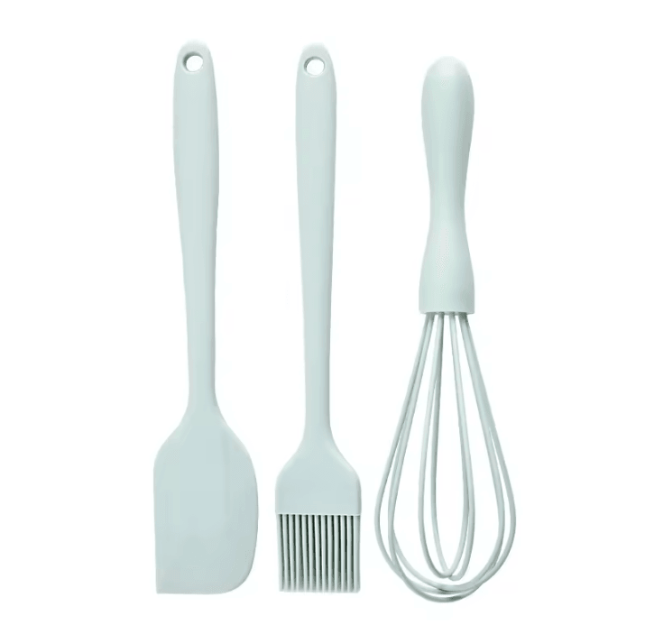 3-Piece Non-Stick Silicone Spatula & Pastry Brush Set – Heat-Resistant Baking Scraper Tools
