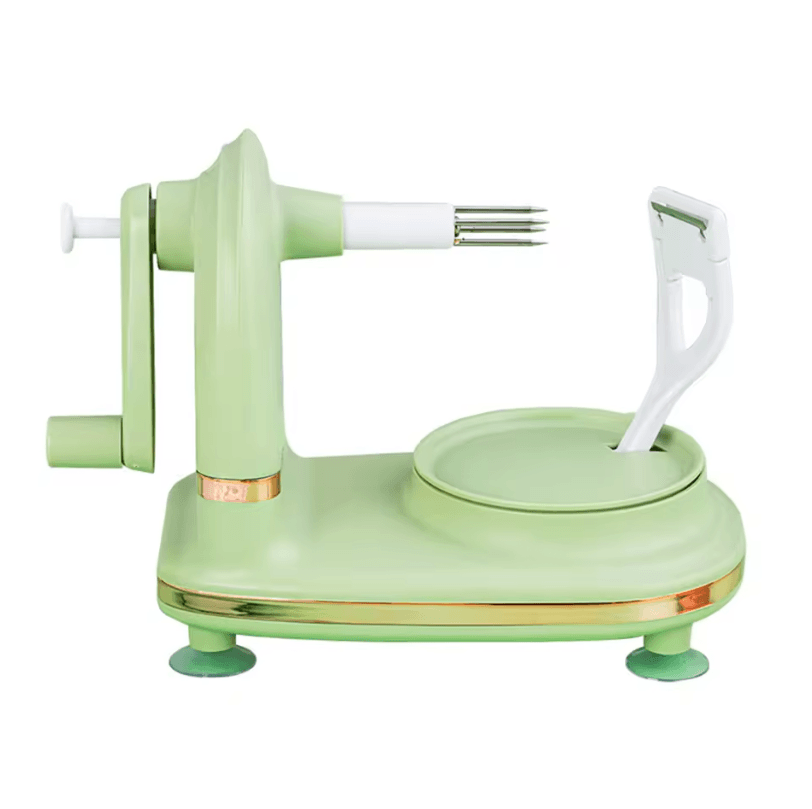 3-in-1 Manual Fruit Peeler – Hand Crank Apple Peeler, Corer & Slicer with Divider & Spare Blades