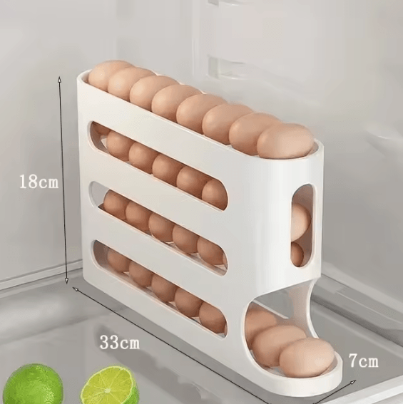 2–4 Layer Rolling Egg Holder for Fridge – Automatic Egg Dispenser Storage Container