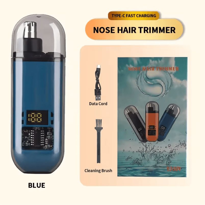 2-in-1 Electric Nose & Ear Hair Trimmer – USB Rechargeable Painless Grooming Clipper for Men