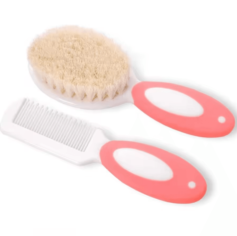 Gentle Baby Hair Brush Set for Newborns with Soft Bristles & Comb