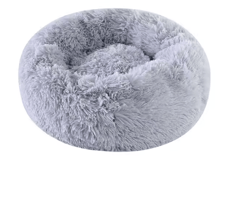 Cozy Plush Round Pet Bed – Warm Washable Cat & Dog Nest Cushion