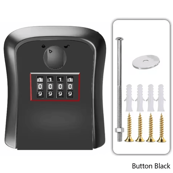 SecureGuard Wall Mounted Password Key Lock Box Anti-Theft Metal Storage Safe for Home Outdoor Hidden Key Organizer