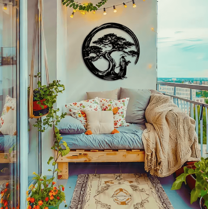 Japanese Bonsai Metal Wall Art – Torii Gate Enso Circle Zen | Inspire ...