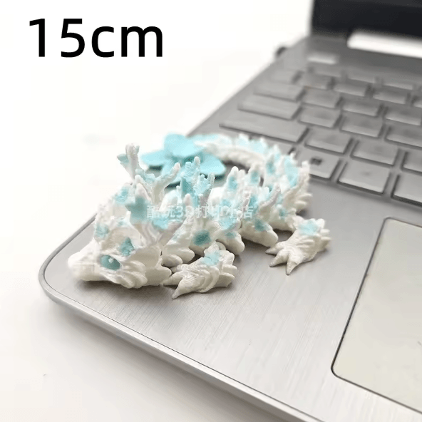3D Printed Cherry Blossom Dragon – Articulated Movable Joint Dragon Desk Decor (5.9–9.8 Inches)
