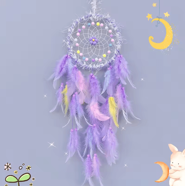DreamAura Handmade Dream Catcher Wind Chimes Boho Feather Hanging Decor for Bedroom, Car & Home