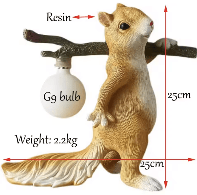 GlowNest Nordic Cartoon Squirrel Resin Desk Lamp Cute Ambient Light for Kids Bedroom & Living Room Decor