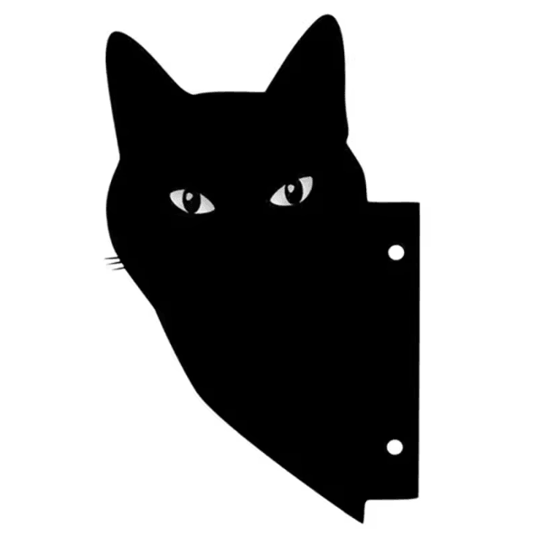 Black Metal Peeping Cat Garden Stake - Whimsical Silhouette Yard Decor