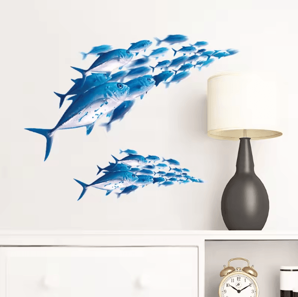 3D Underwater Fish Wall Stickers – Colorful Removable Ocean Decals for Kids Room Decor