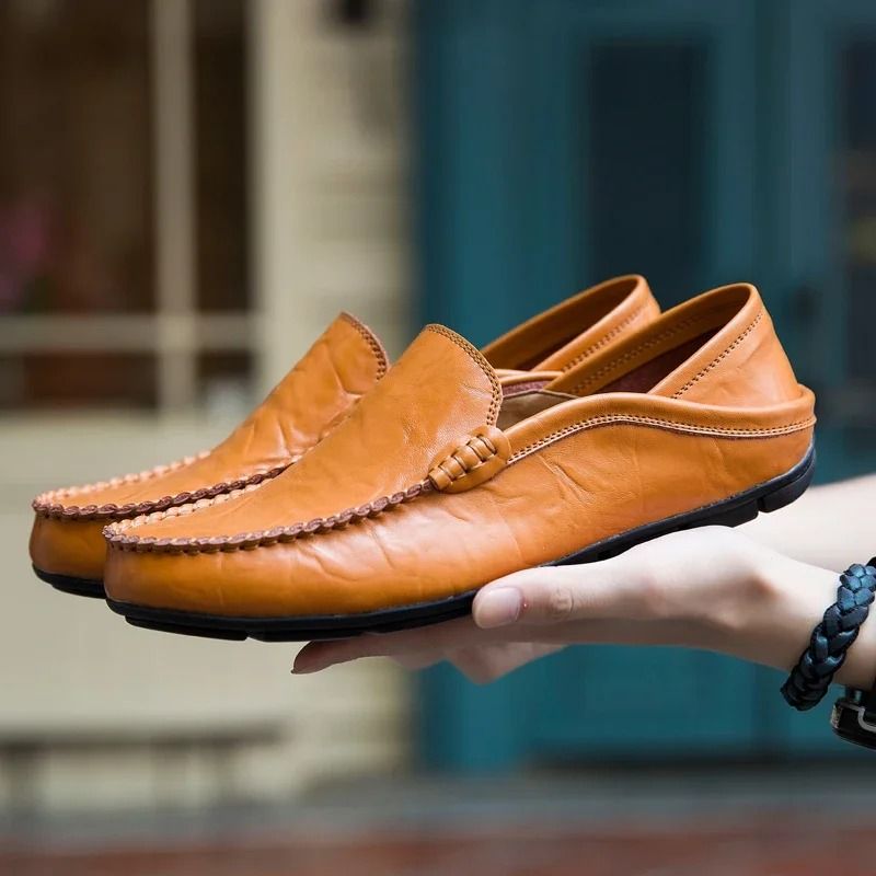 Men's Genuine Leather Slip On Loafers