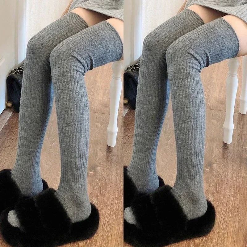 Womens Knee High Wool Blend Socks Soft Warm Winter Stockings