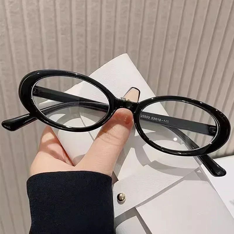 Y2K Oval Blue Light Blocking Glasses Vintage Retro Eyewear for Women