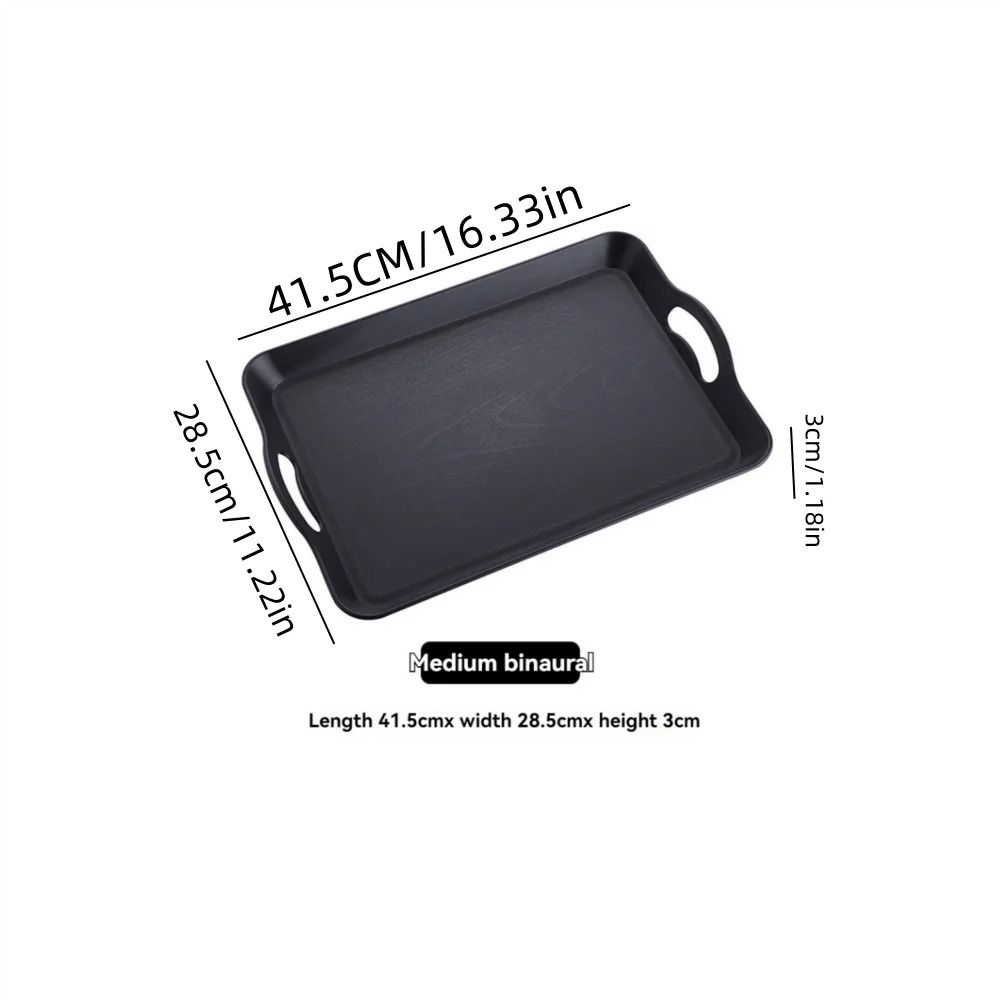 Rectangular Serving Tray with Handles Anti Slip Food and Beverage Organizer