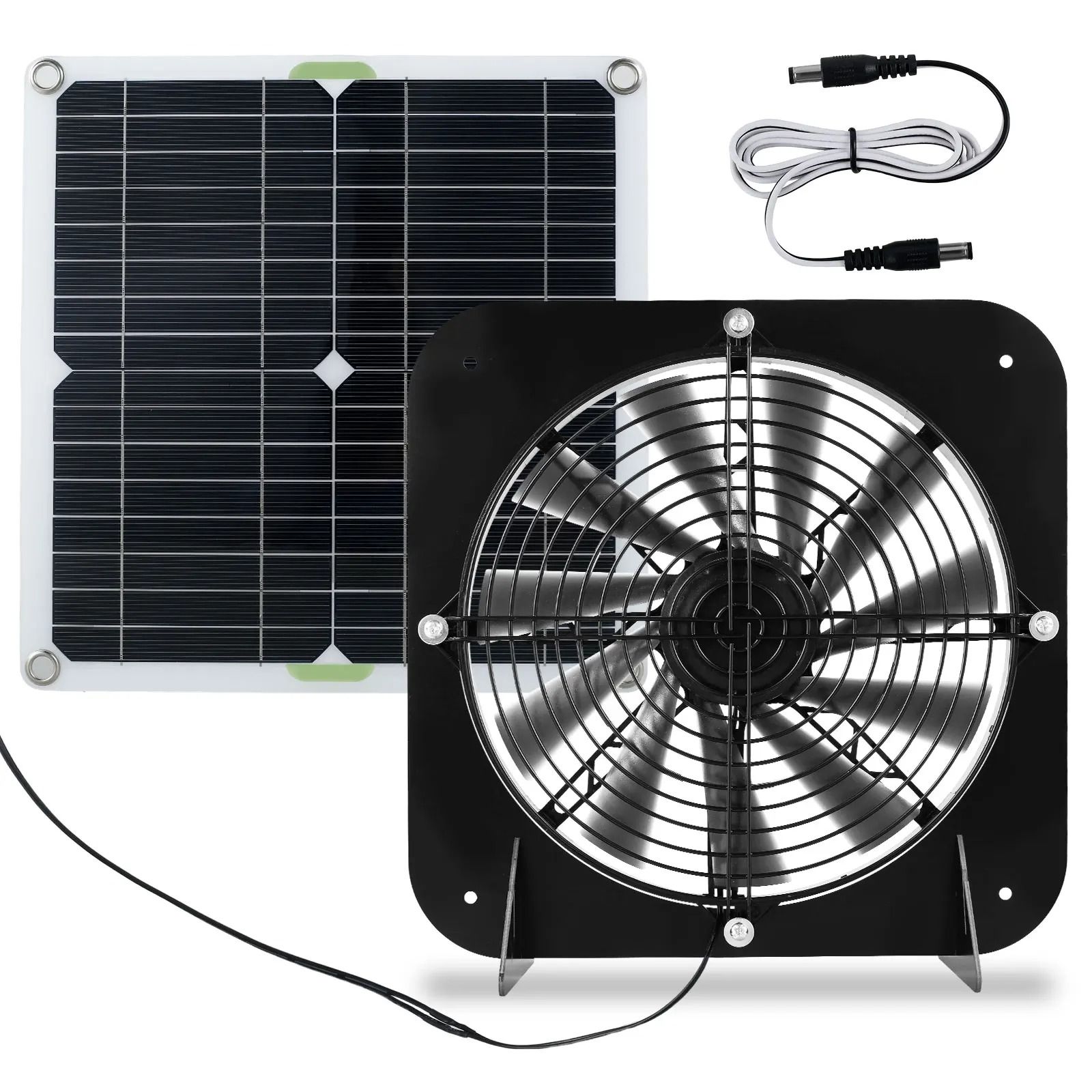 100W Solar Exhaust Fan Kit Waterproof 13 5 in Cooling Fan