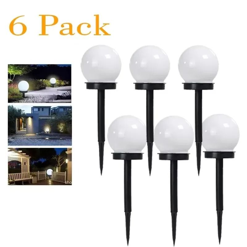 Solar Powered LED Globe Garden Lights Waterproof Outdoor Landscape Lamps