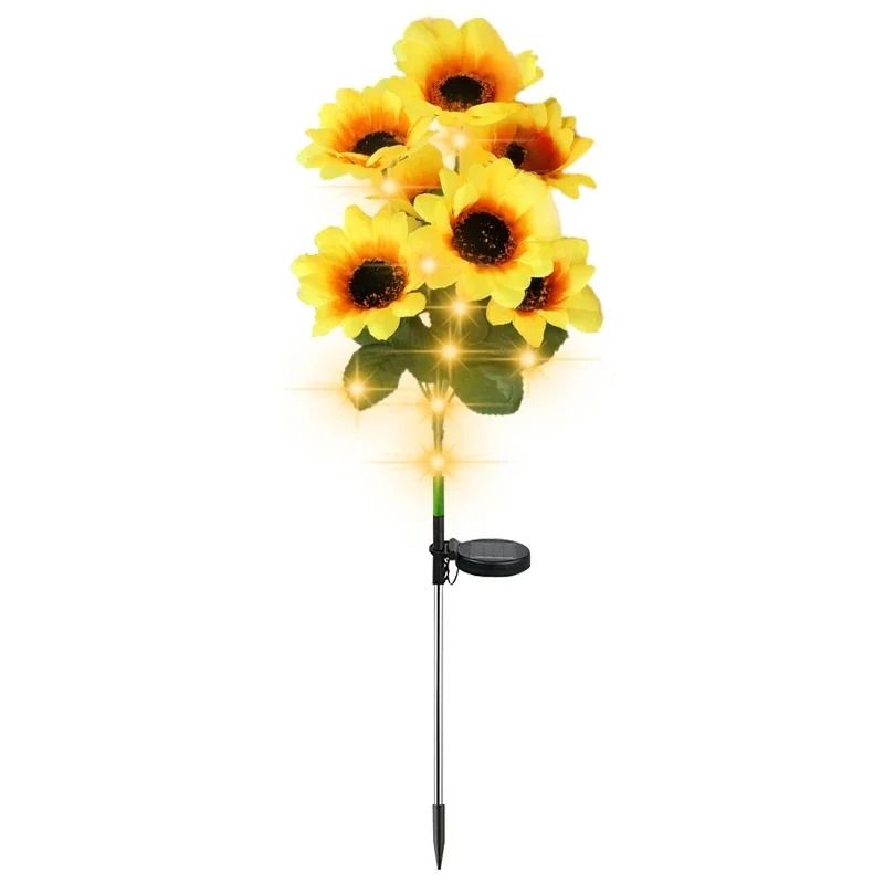 Solar LED Sunflower Garden Lights Waterproof Outdoor Landscape Pathway Decor