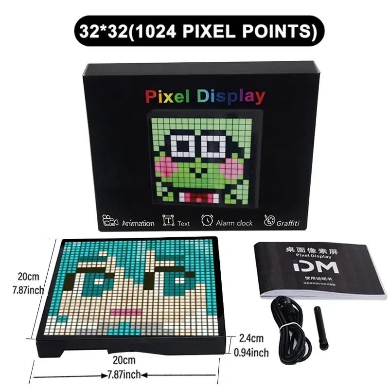 Smart RGB LED Matrix Pixel Display Bluetooth App Controlled DIY Animation Frame
