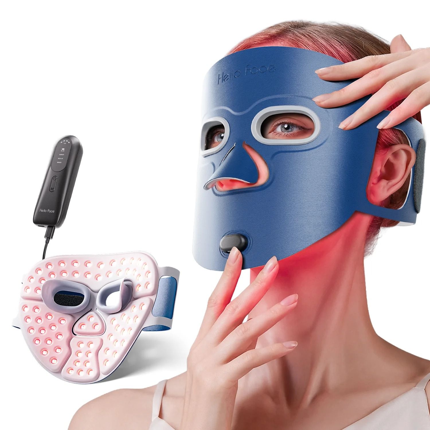 Wireless 3D Contour Red Light Therapy Mask with 850nm Infrared Repair