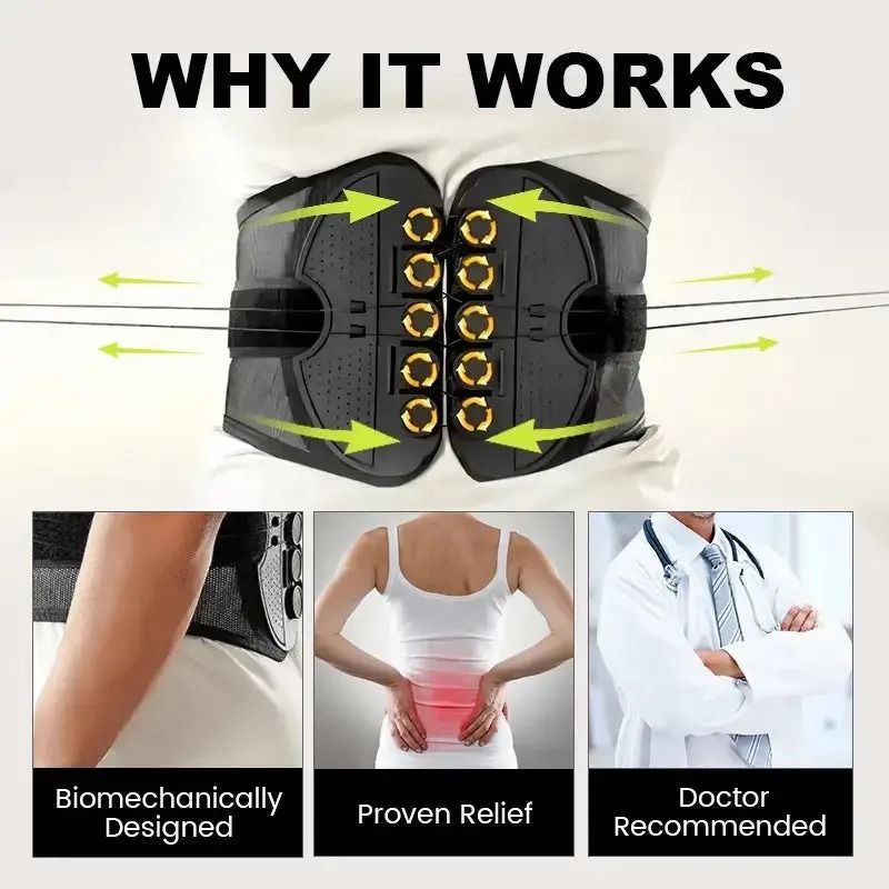 Premium Adjustable Lumbar Support Belt with Double Pull Pulley System