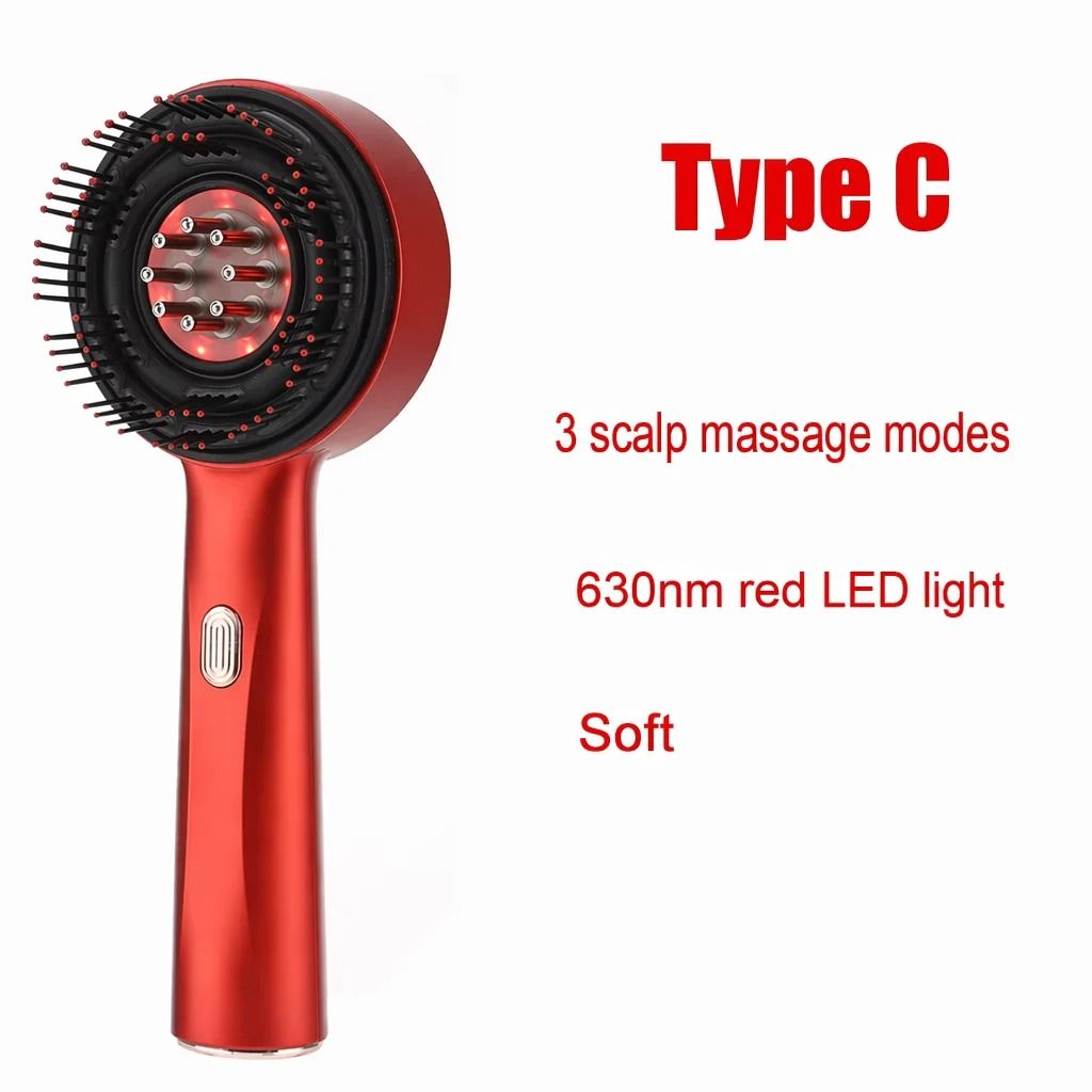 Electric Scalp Massager & Oil Applicator Comb with 660nm Red Light Therapy