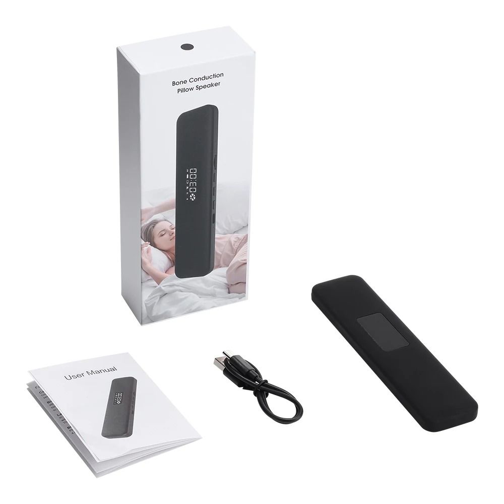 Sleep Aid Device with Bone Conduction Soundbar, White Noise Generator, Wireless Bluetooth Speaker, LED Display, TF Card