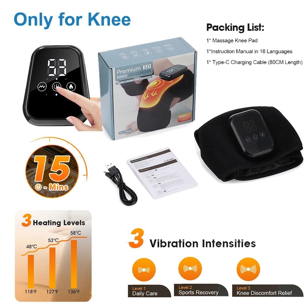 3 in 1 Electric Heating Pad for Shoulder Knee and Elbow Joint Massager Strap