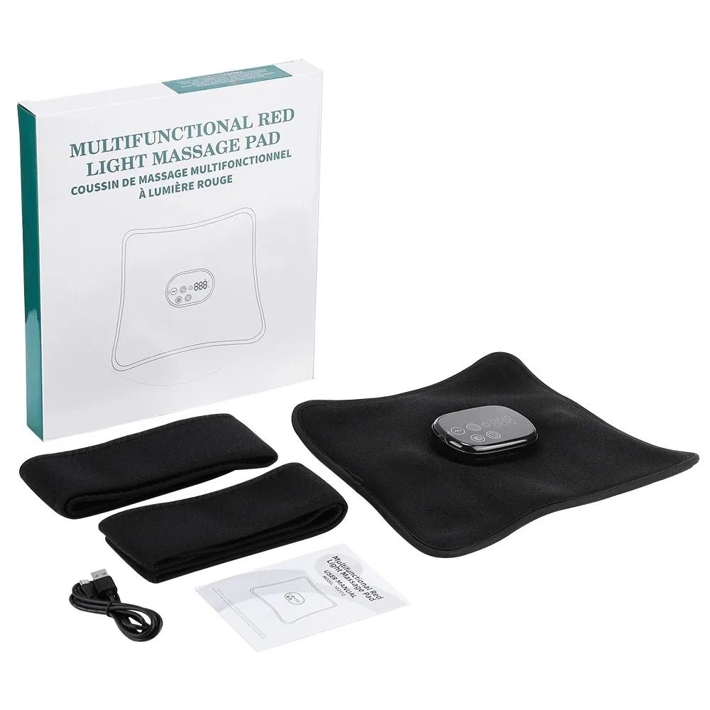 LED Heating Pad with Vibration Massage Adjustable Wrap for Shoulder Waist and Knee