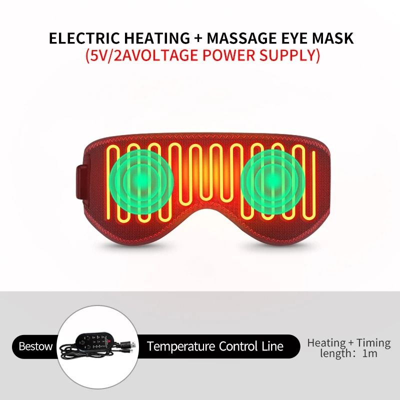 Heating Massage Eye Mask – 3 Temperature Levels Electric Hot Compress Pad Wrap for Dry Eyes Relief & Improved Sleep