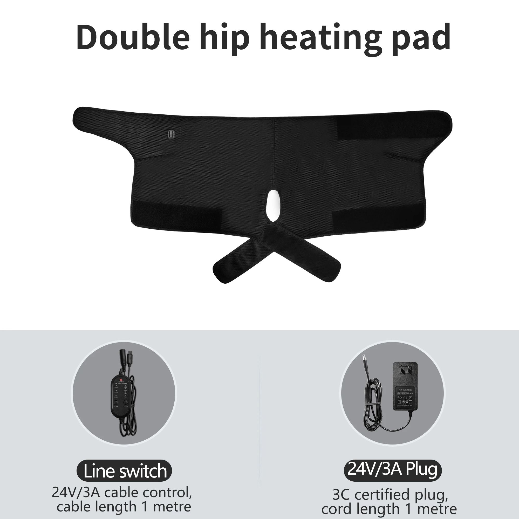 Electric Heating Dual Hip Support Pad – Vibration Massager & Heated Wrap for Waist, Hip & Thigh Pain Relief