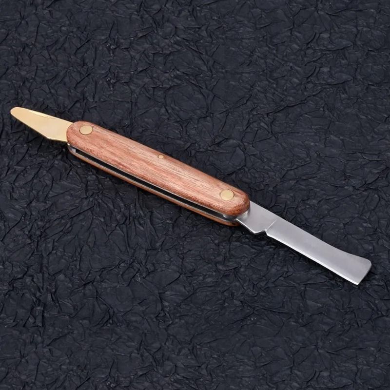 Double Edged Grafting Knife with Rosewood Handle – Stainless Steel Budding Tool for Plant Propagation
