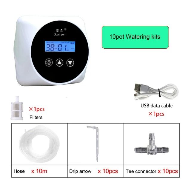 Automatic Drip Irrigation System with Timer Controller – Smart Garden Water Pump Kit for Greenhouse & Potted Plants
