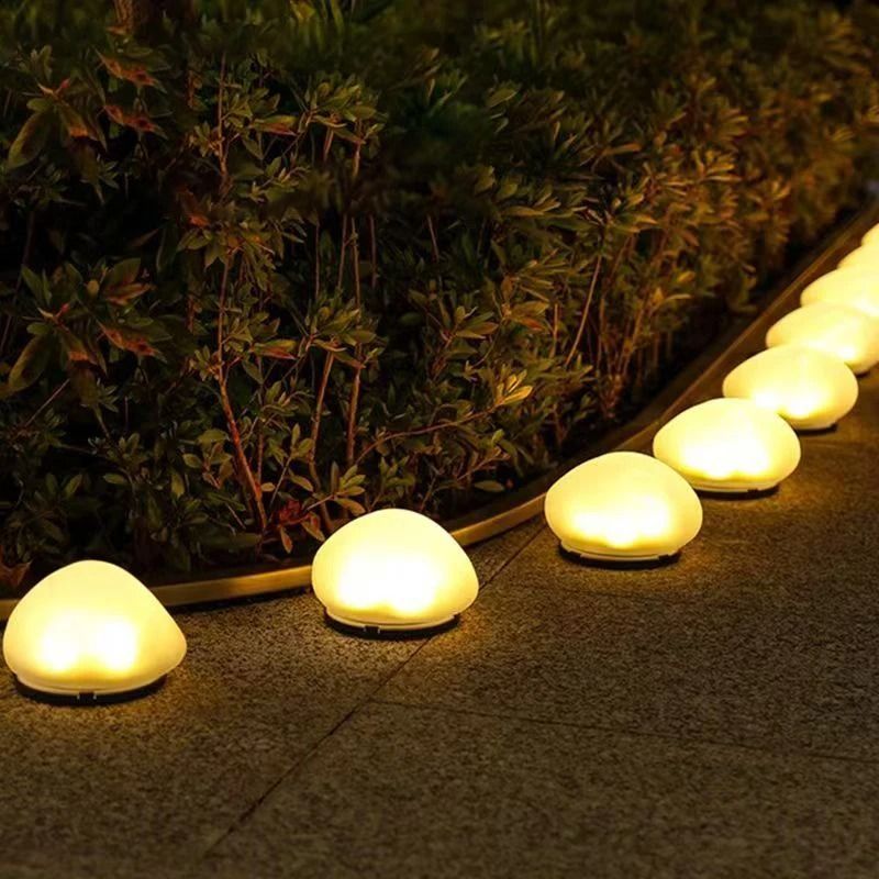 Garden Solar Powered Stone Lights – Outdoor Waterproof Artificial Rock Landscaping Lights for Pathway, Yard, and Lawn De