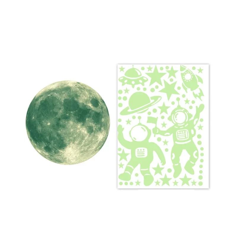 DIY Glow in the Dark Star and Moon Wall Decals – PVC Glow Space Stickers for Kids' Bedrooms & Home Decor