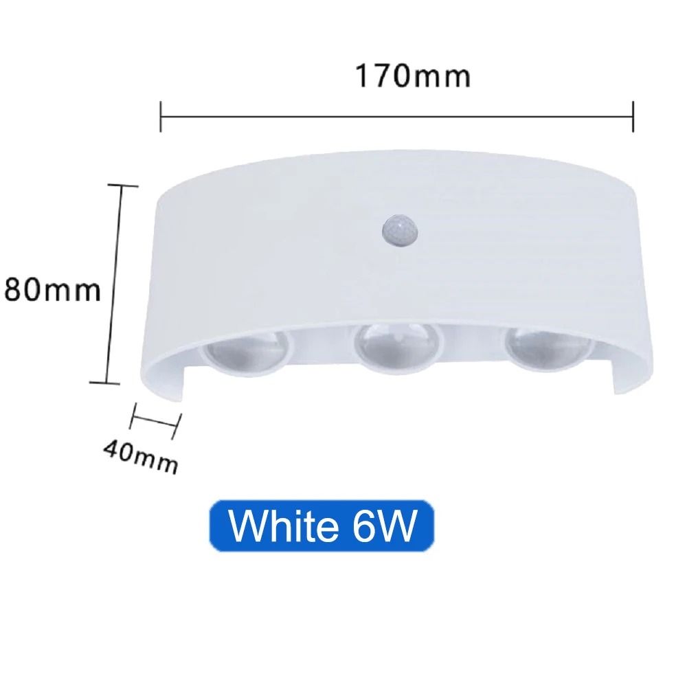 Modern Nordic PIR Motion Sensor Waterproof LED Wall Light for Outdoor Garden, Living Room, Bedroom, and Stairs