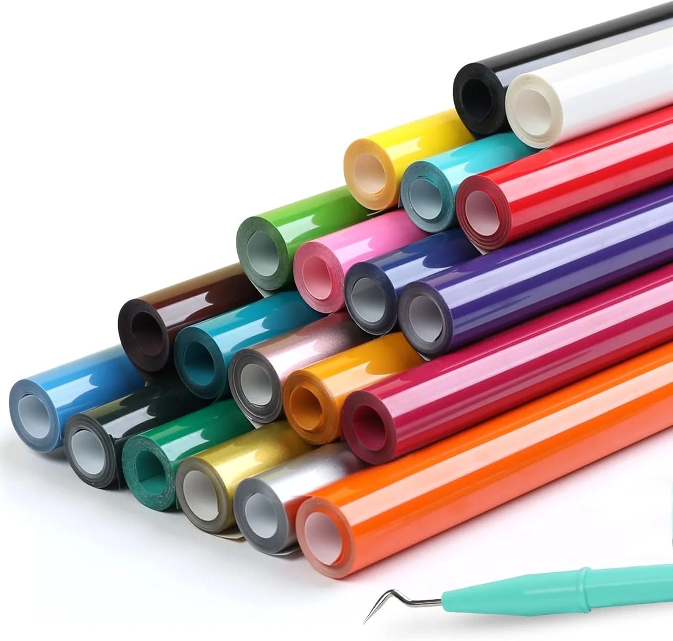 20 Rolls HTV Heat Transfer Vinyl Iron On Tshirt Textile Film for Crafting