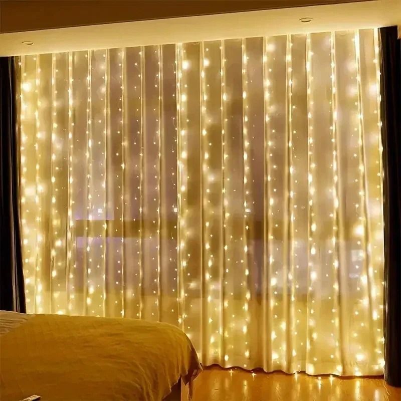 Remote Control USB LED Curtain String Fairy Lights