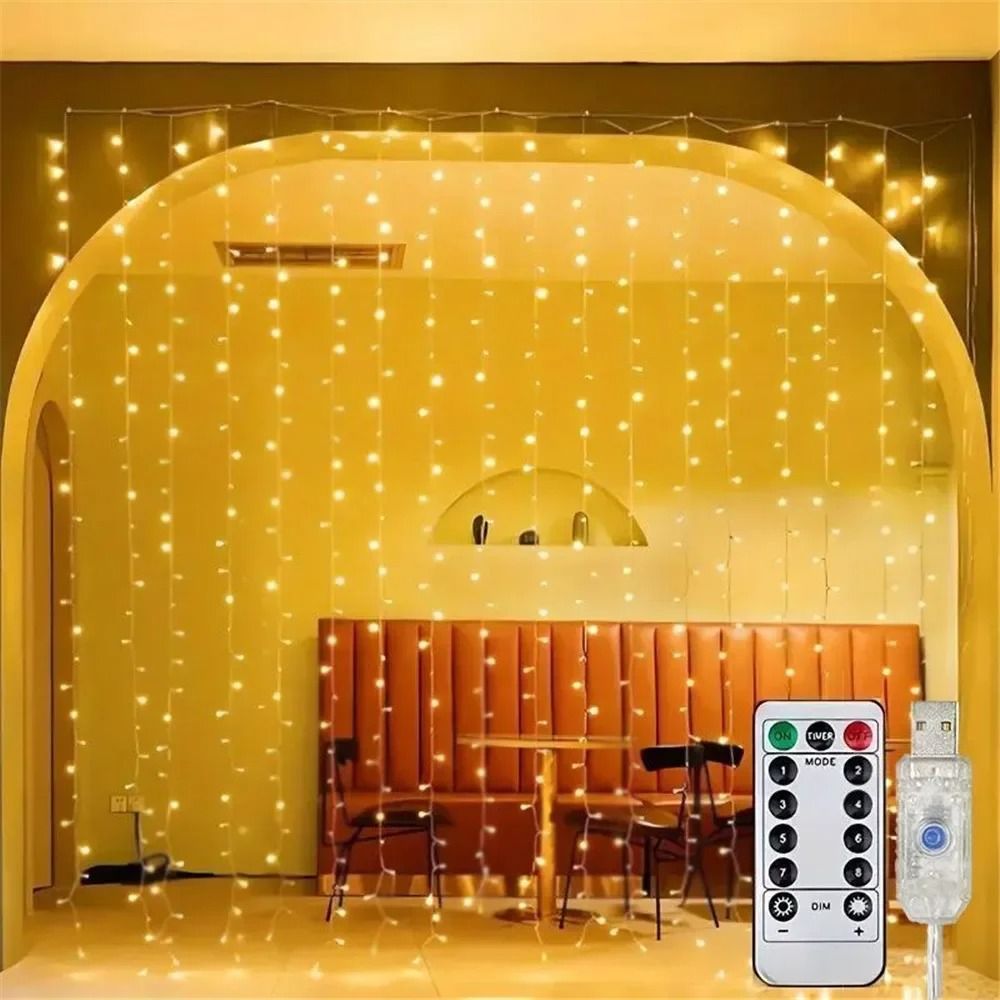 USB Powered LED Curtain Fairy Lights with Wireless Remote Control