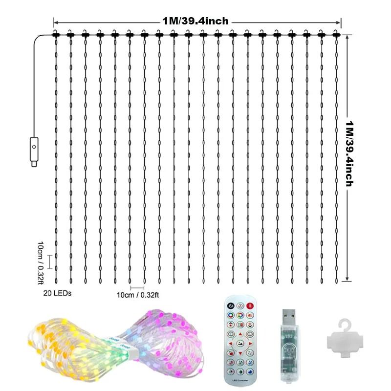 Smart Voice Control RGB LED Curtain Lights Compatible with Alexa and Google Home